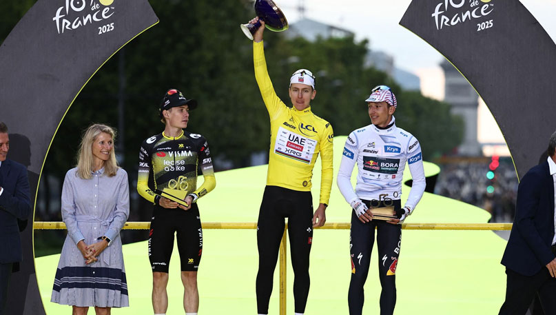 Il podio del Tour 2025 (Eurosport)