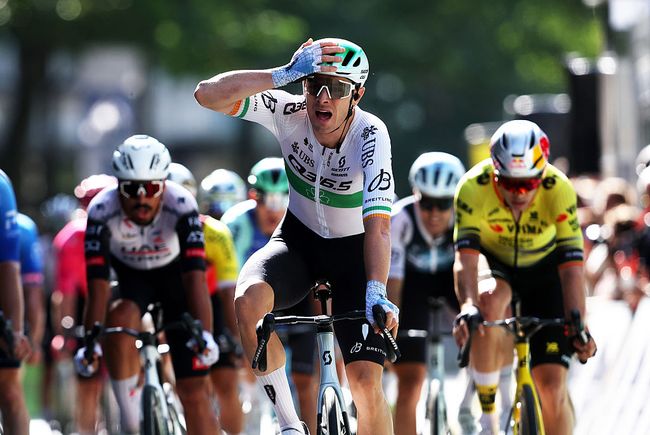 Linaspettata affermazione di Rory Townsend sul traguardo di Amburgo (foto Ronny Hartmann / Getty Images)