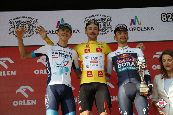 Il podio del Giro di Polonia 2025 (www.uaeteamemirates.com)