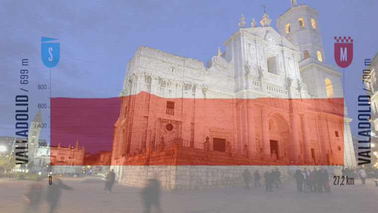 La cattedrale di Valladolid e l’altimetria della diciottesima tappa (www.larazon.es)